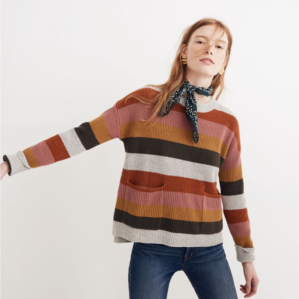 Madewell patch pocket stripe sweater